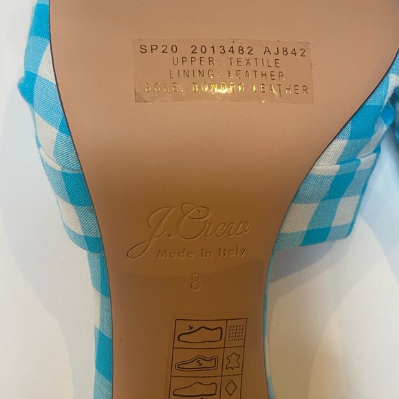 J.Crew Collection Gingham Knotted Stella Sandals w/Glitter Heel Sz 8 NIB - Picture 8 of 9